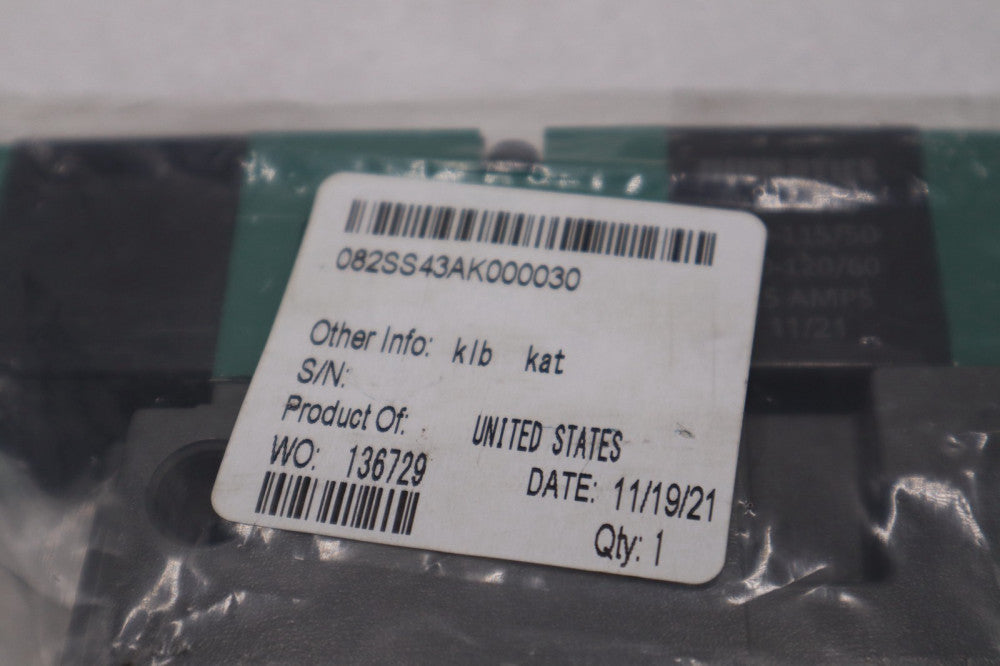NEW Numatics 082SS43AK000030 150psig 110-120V 15A STOCK H1509