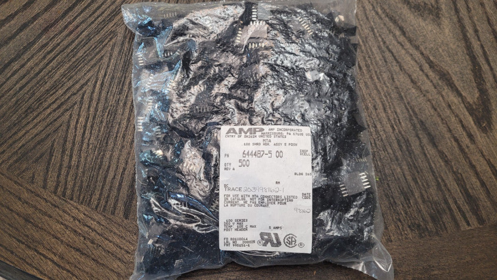 Bag Of 500 Amp 644487-5 MTA .100 Shrouded Header Assembly 5 Position