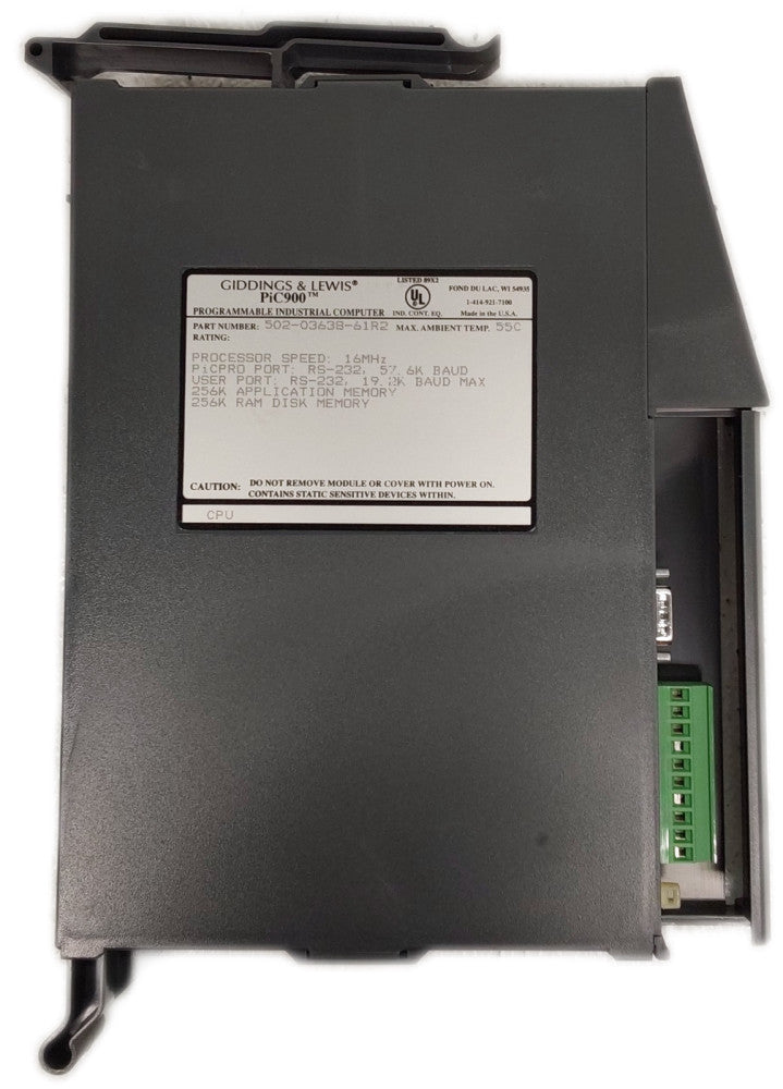 Danaher Motion Giddings & Lewis Pic900 502-03638-61R2 PLC CPU Module 16MHz