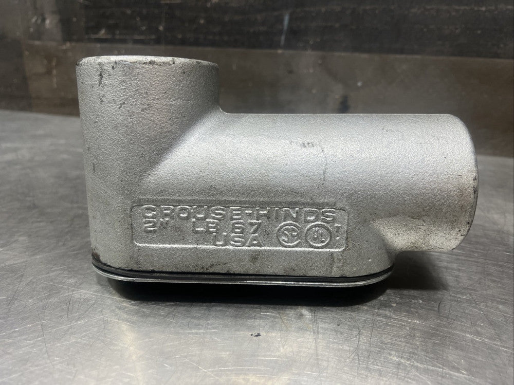 Eaton LB67 Conduit Body 2 Inch Crouse-Hinds series Form 7 Feraloy Iron Alloy Nos