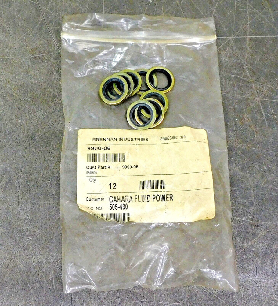 Brennan 9900-06 British Bonded Seal 14.96mm ID 23.8mm OD 2.03mm  Lot of Nine 9
