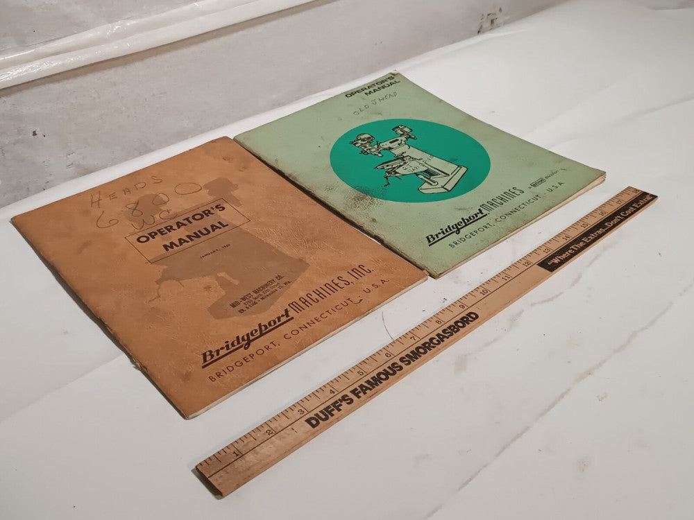 Bridgeport Milling Machine Operator's Maintenance & Repair Manuals, Jan. 1960