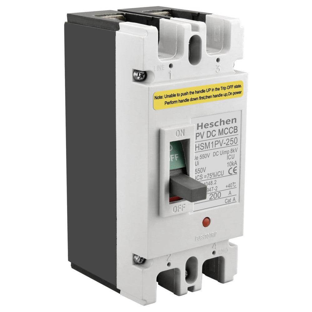 DC Molded Case Circuit Breaker MCCB, HSM1PV-250, 2 Poles, DC550V 200A, Photov...