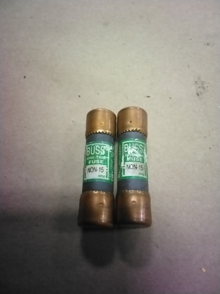 Bussmann BUSS NON-15 15A 250VAC, One-Time Fuse, Lot Of 2