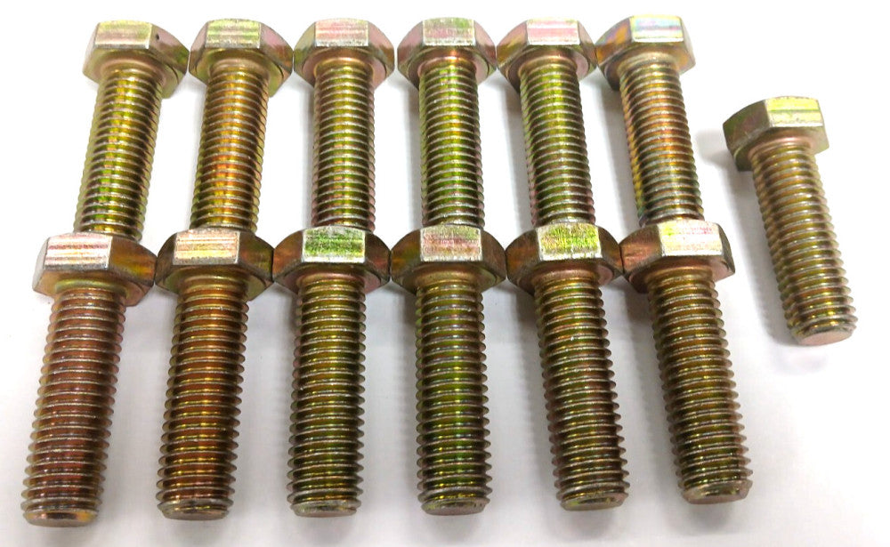 HEX HEAD CAP SCREW 5/8-11 X 2 IN SAE GRADE 8 YELLOW ZINC PLATED STEEL  LOT OF 13