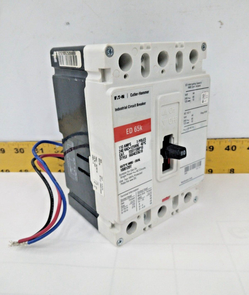 EATON 110 AMP CIRCUIT BREAKER WITH AUXILIARY SWITCH 240 VAC 3 POLE  ED3110BP10