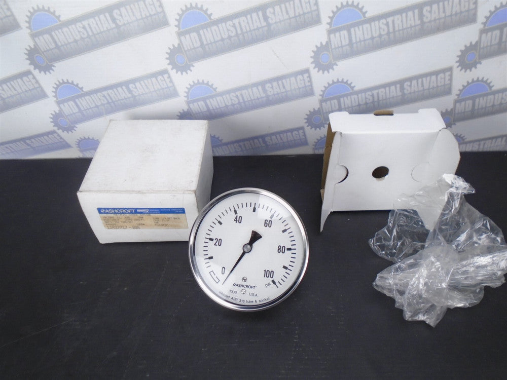 Ashcroft 10-1008-SL-02B-100# Duragauge 100mm Dia. Face, CONN-BACK (NEW in BOX)