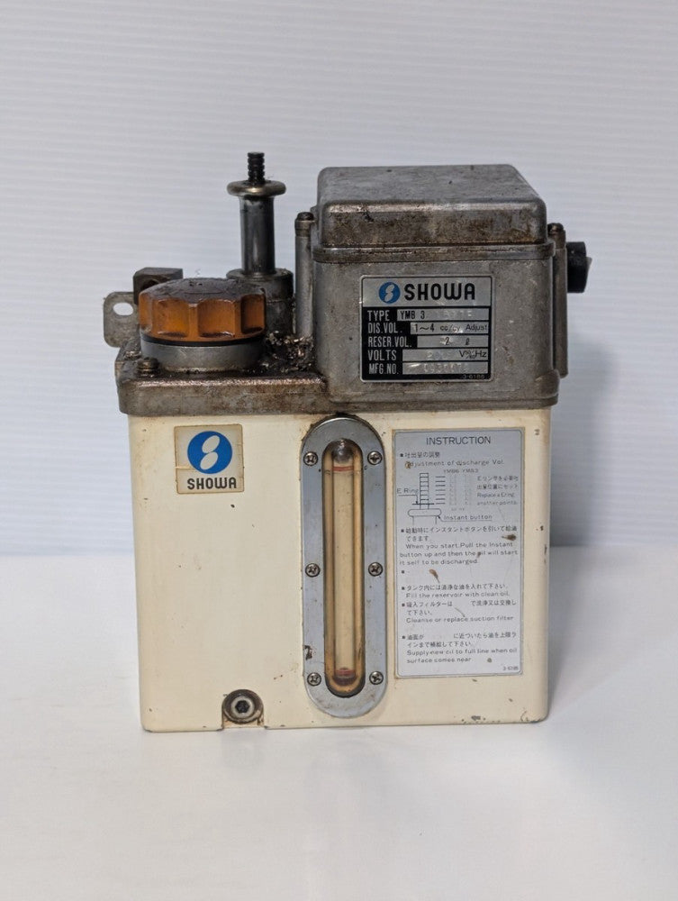 Showa Type YMB3 Lubrication Tank, Dis. Vol 1~4cc, Reserve Vol 2l, 200V, 50/60Hz