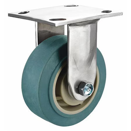 Zoro Select P21rx-Rp040d-14-Am Rigid Plate Caster,Tpr,4 In.,350 Lb.