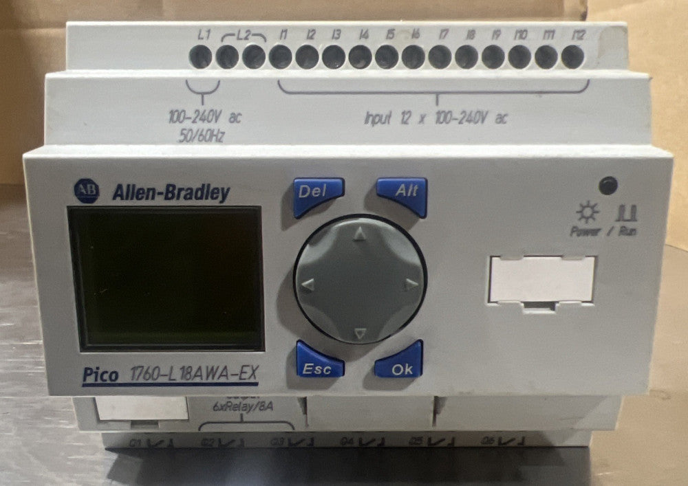 Allen Bradley 1760-L18AWA-EX Ser A Pico Controller 18-Pt I/O w/ RTC Nos Surplus