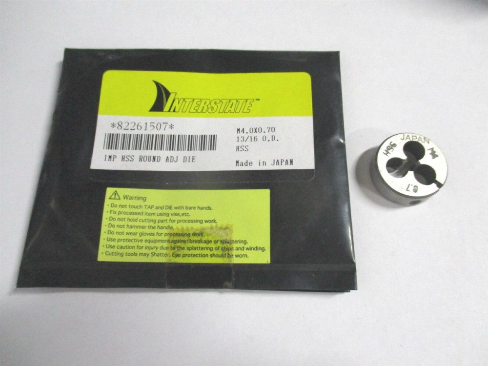(314-1065) M4x0.70 x 13/16" High Speed Steel RH Round Adjustable Die 