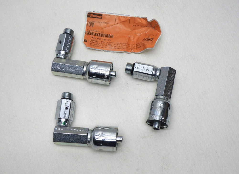 9 p/k OEM Parker 10143-8-4 Crimp Style Hydraulic Hose Fitting - 43 Series