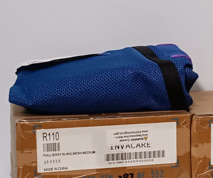 Invacare R110, 090820 Medium Mesh Full Body Patient Sling, Standard, Blue, NEW