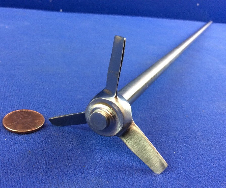2.5" Dia. 3-BLADE STAINLESS MIXER IMPELLER STR-A10TNK2A W/ 24"L x 3/8"Dia Shaft