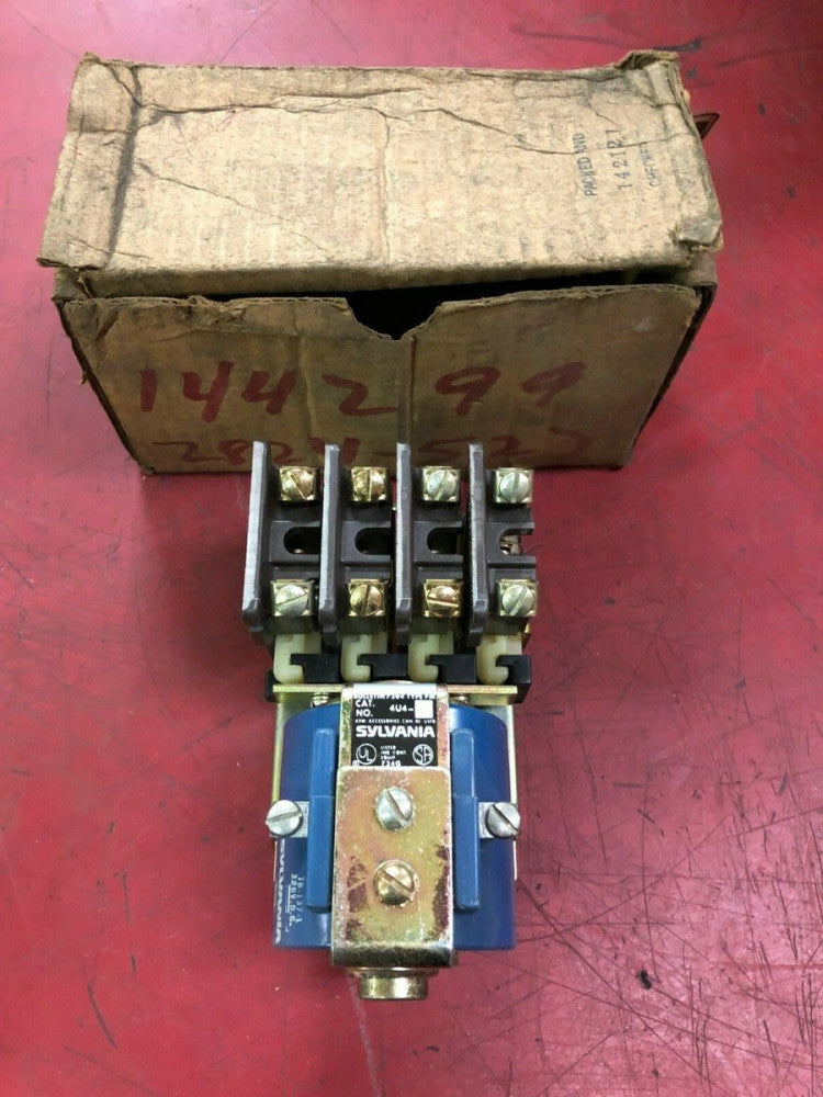 NEW SYLVANIA TYPE PM DC RELAY 4U4-1 WITH 120VDC. COIL 3 N.O & 1 N.C. CONTACTS