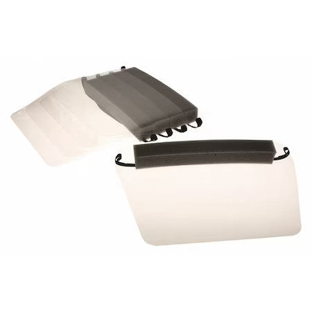 Paulson Dfs/F-100 Face Shield, Clear Visor, Polyester, Elastic Strap