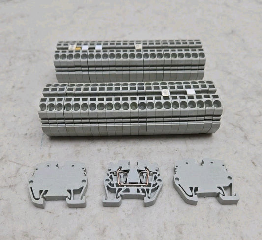 47 Pack Allen Bradley 1492-LMJ3  Terminal Blocks Mini Rail Mount 2.5mm Gray