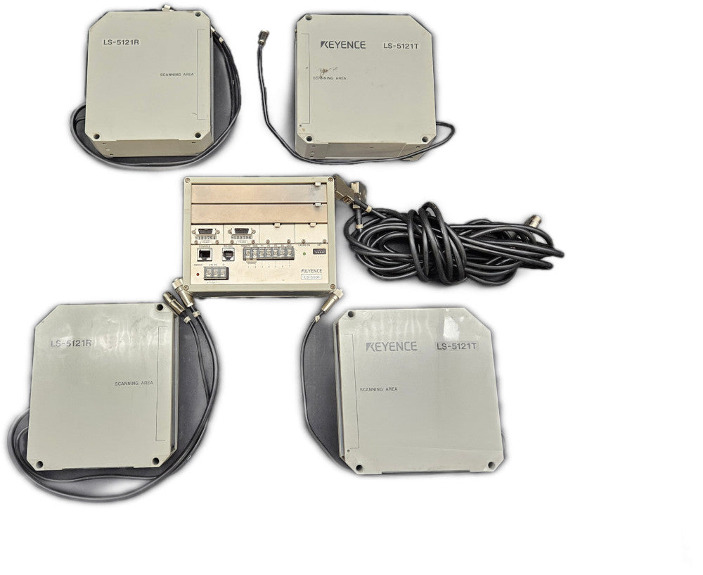 Keyence LS-5001 Controller w/ 2 LS-5121T & 2 LS-5121R Scanners