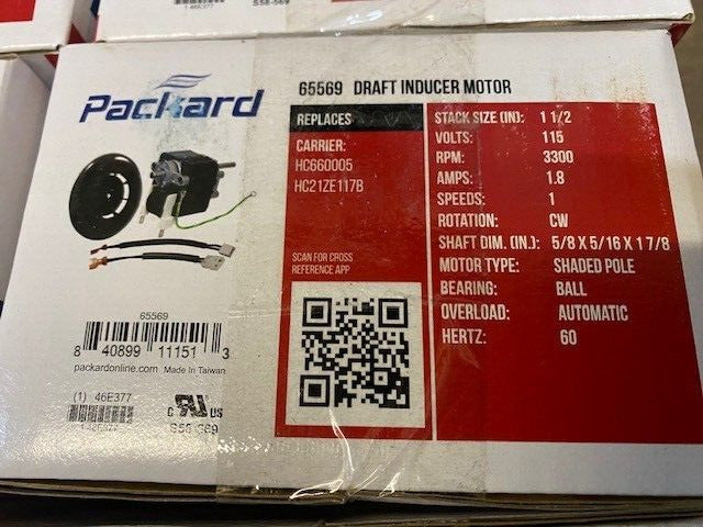 65569 Furnace Draft Inducer Blower Motor for Carrier HC15ZN012 HC21ZE115