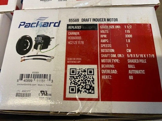 65569 Furnace Draft Inducer Blower Motor for Carrier HC15ZN012 HC21ZE115