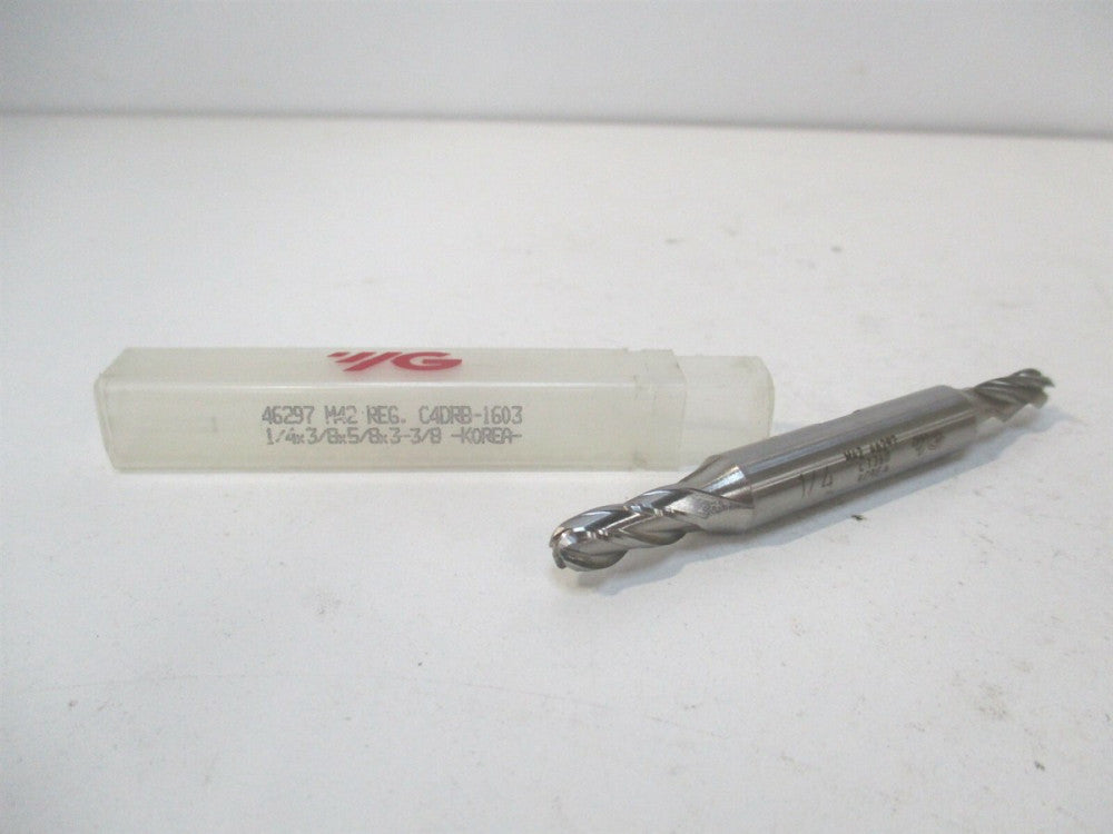 YG-1 (46297) 1/4" x 3" x 3/8" x 3-3/8" OAL Cobalt Finishing Ball Nose End Mill 