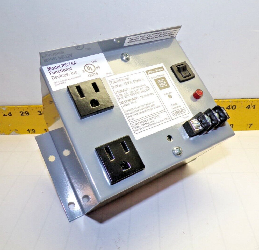 NEW FUNCTIONAL DEVICES 75 VA TRANSFORMER 120-480 VAC PRI 24 VAC SEC  PS/75A