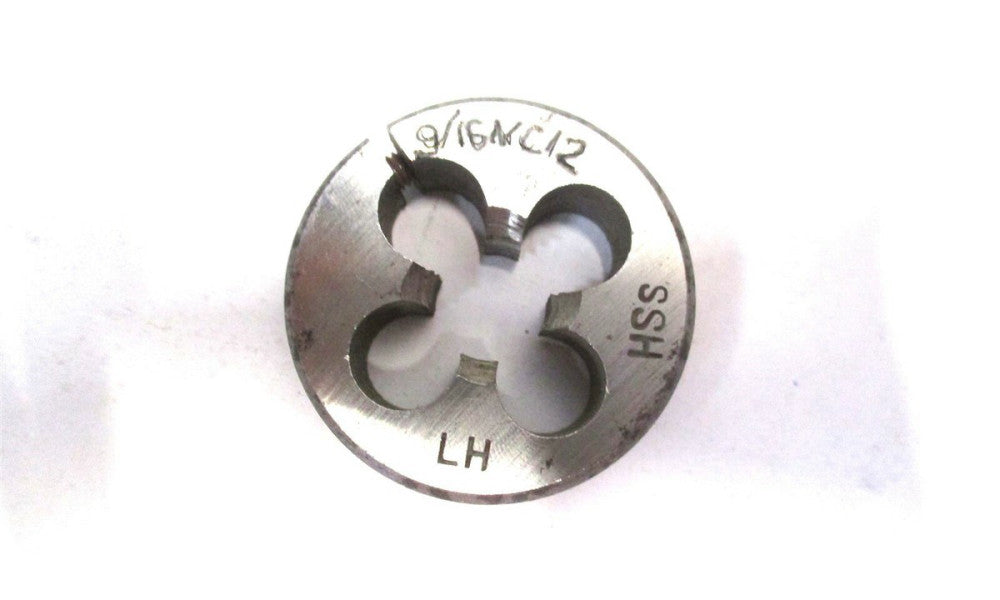 NEW 9/16"-12 NC LH HSS Adjustable Round Die