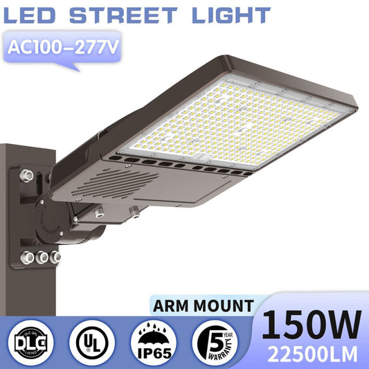 22500LM 150W LED Shoebox Parking Lot Pole Light Outdoor Sport Courts Street Lamp