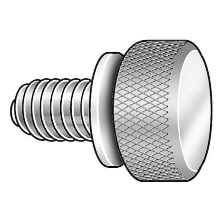 Zoro Select Wftsss00 Thumb Screw, No. 4-40 Thread Size, Plain 18-8 Stainless