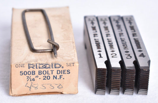 4 Count Ridgid 500B 7/16" - 20 NF Bolt Dies