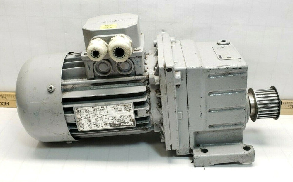 LENZE .45 KW GEAR MOTOR 230-480 VAC 1370/2480 BASE RPM 3Ø GST04-1MVBR-063C42
