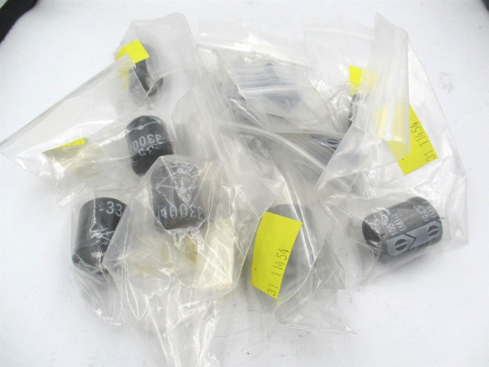 (31-11454) 3300uf 10vdc 105c High Temp Radial Leads Capacitor - Lot of 10 