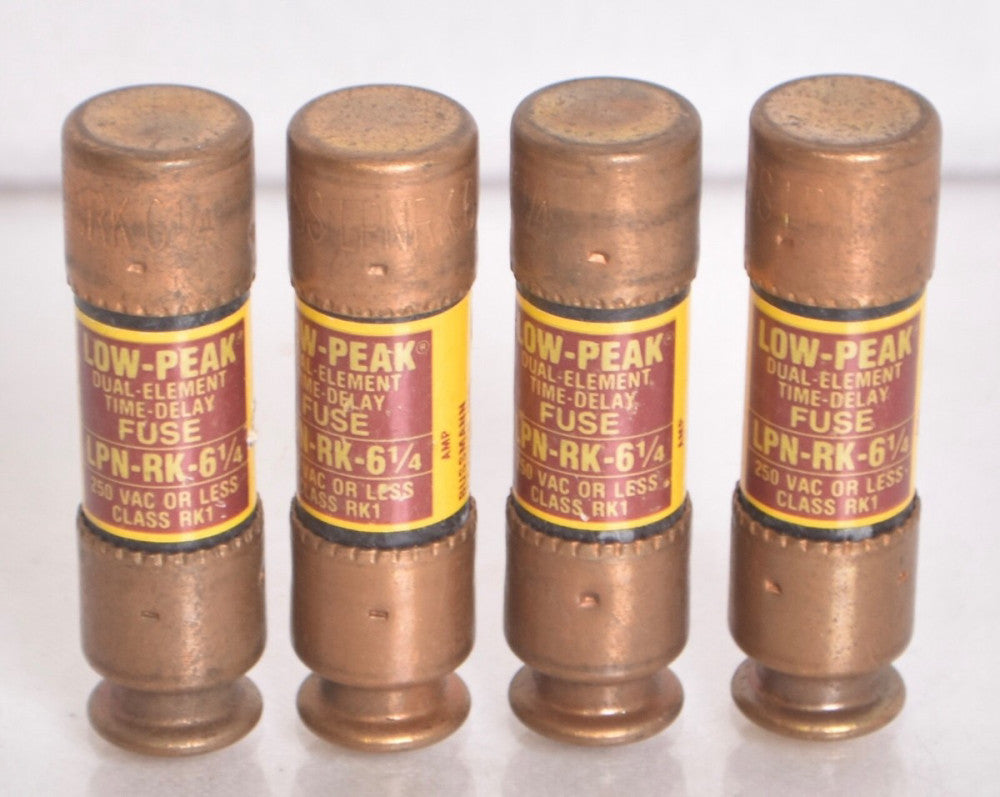 4 COUNT Buss Bussman LPN-RK-6 1/4 Fuses