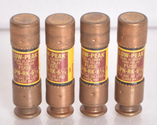 4 COUNT Buss Bussman LPN-RK-6 1/4 Fuses