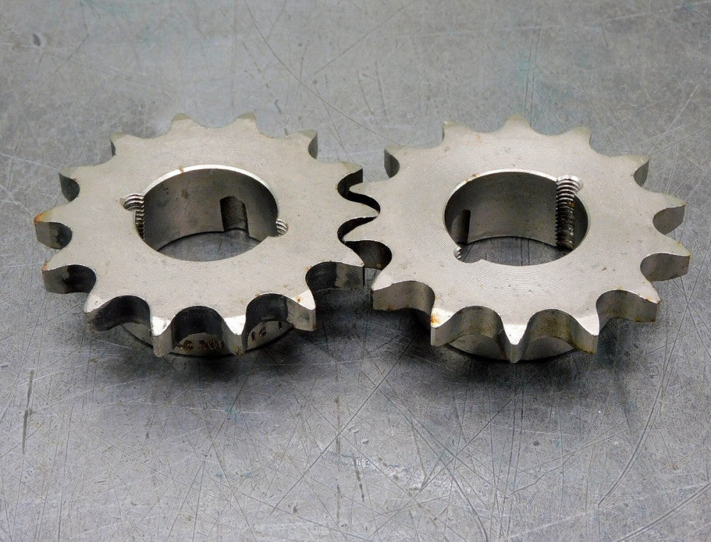 Martin 50BTB14 Roller Chain Sprocket #50 14 Teeth 1-1/4" Bore Lot of Two (2)