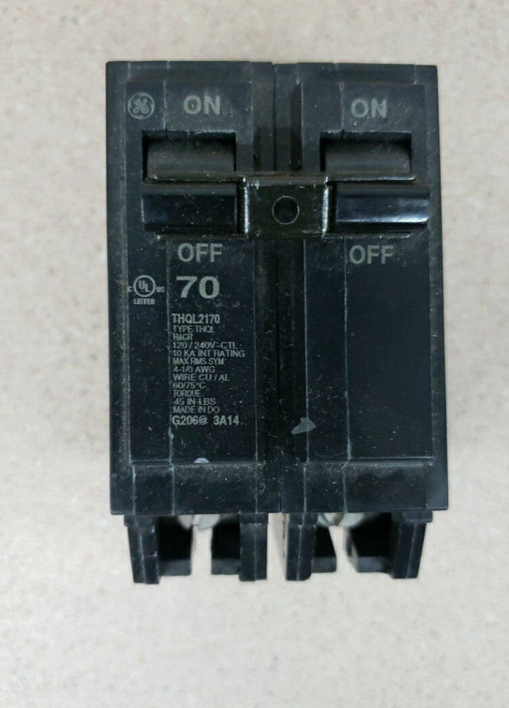 1-General Electric THQL2170 70-Amp 2-Pole 120/240VAC Breaker NNT