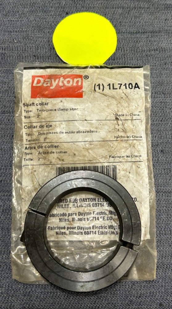 DAYTON TWO PIECE CLAMP STYLE SHAFT COLLAR 1L710A  2"