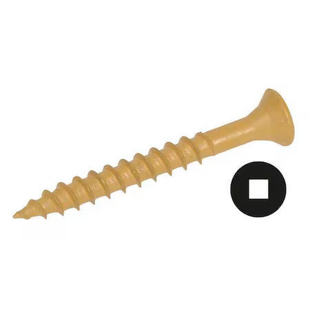 Zoro Select U25140.013.0150 Wood Screw, #6, 1-1/2 In, Zinc Plated Steel Flat