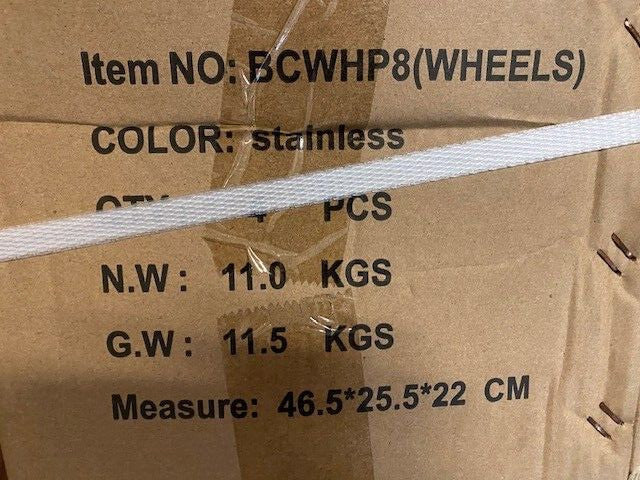  Four 6" Fully Pneumatic Bellman's Cart Wheels - Part # BCWHP8  2 Rigid 2 Swivel