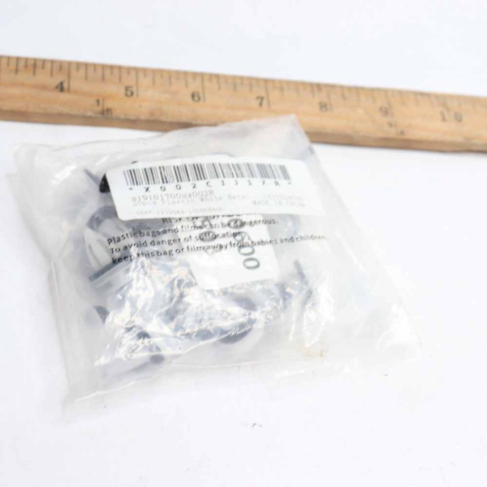 (20-Pk) Plastic Rivets Clips White 1418224768