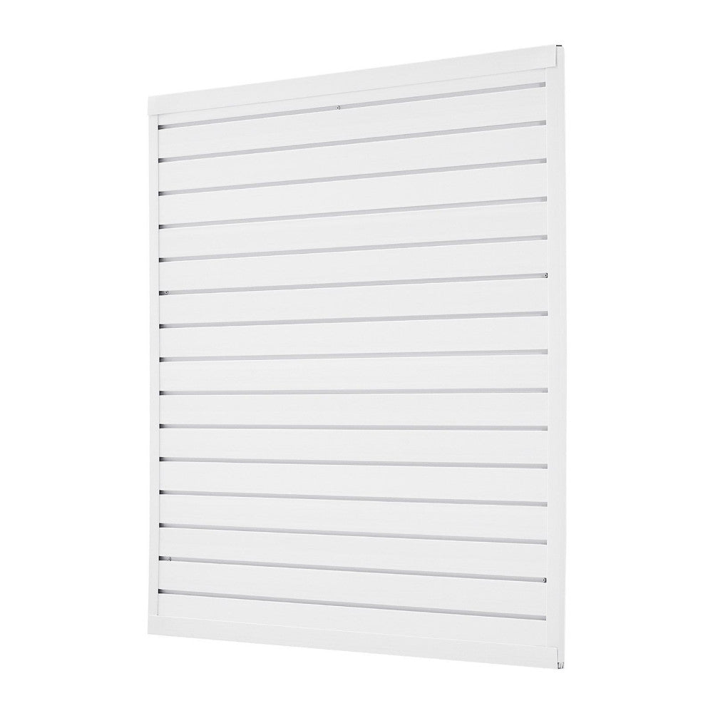 4x4 ft White PVC Slatwall Paneling - Modular Garage Wall System with Slots