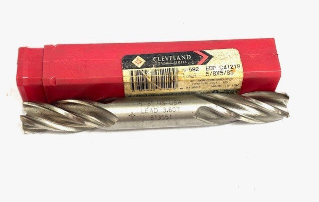 CLEVELAND TWIST EPD/C41219 5/8X5/8S 4F SQR/DBLEND EM CENTER CUTTING DOUBLE-ENDED