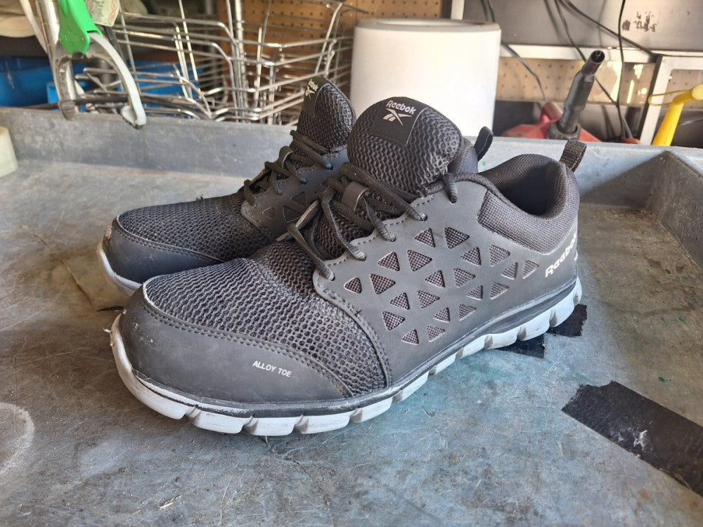 Reebok Cushion Athletic Work Shoes Safety Toe Black Men's SIZE 12 RB 4041