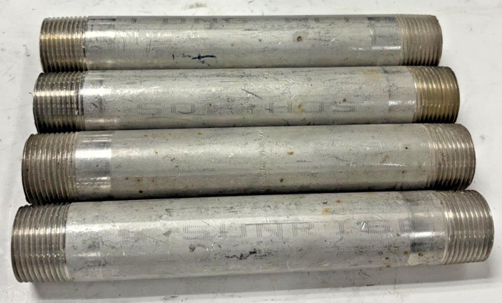 STAINLESS STEEL NIPPLES LOT OF 4 THREADED ON BOTH ENDS M304/L40WMBUZ224836