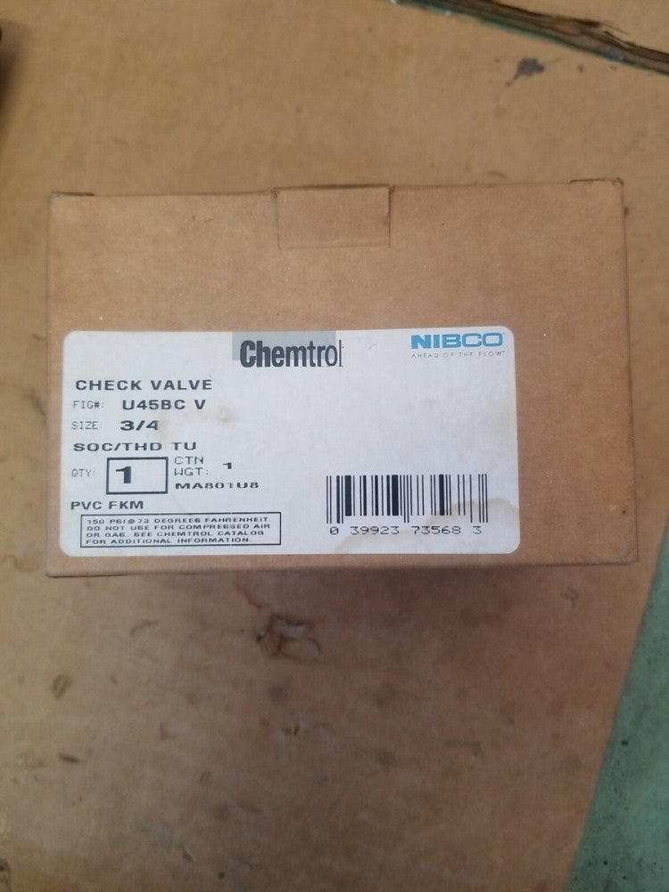 NIBCO Chemtrol Check Valve U45BC-V 3/4 Valve
