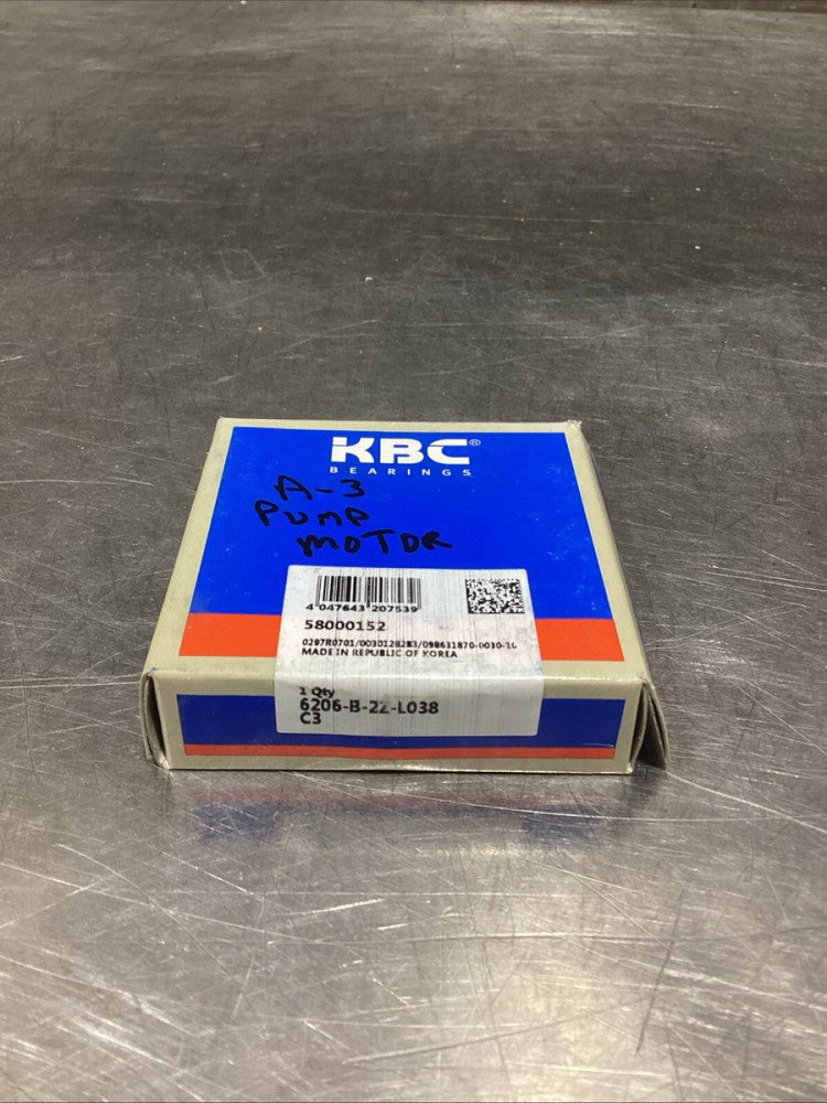 KBC 6206-B-2Z-L038 C3 Ball Bearing, NOS