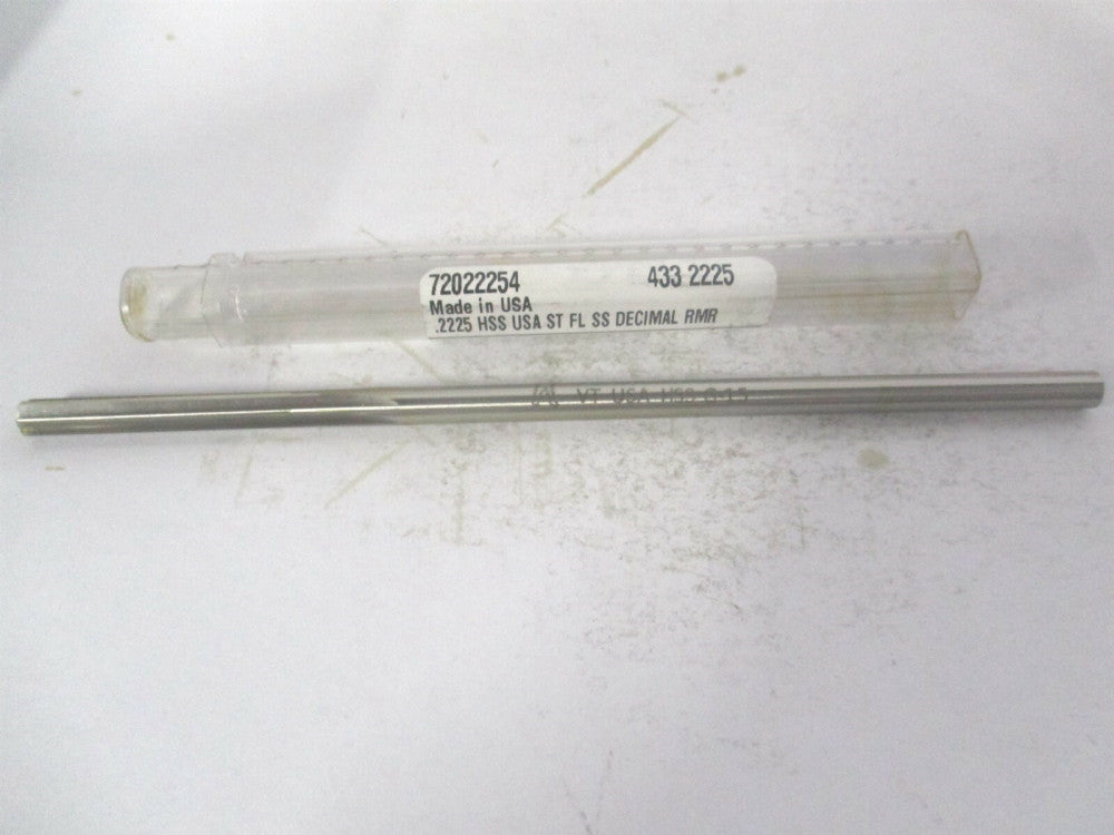 (433-0.2225) 0.2225" x 1-1/2" x 6" Straight Shank HSS 6-Flute Chucking Reamer 