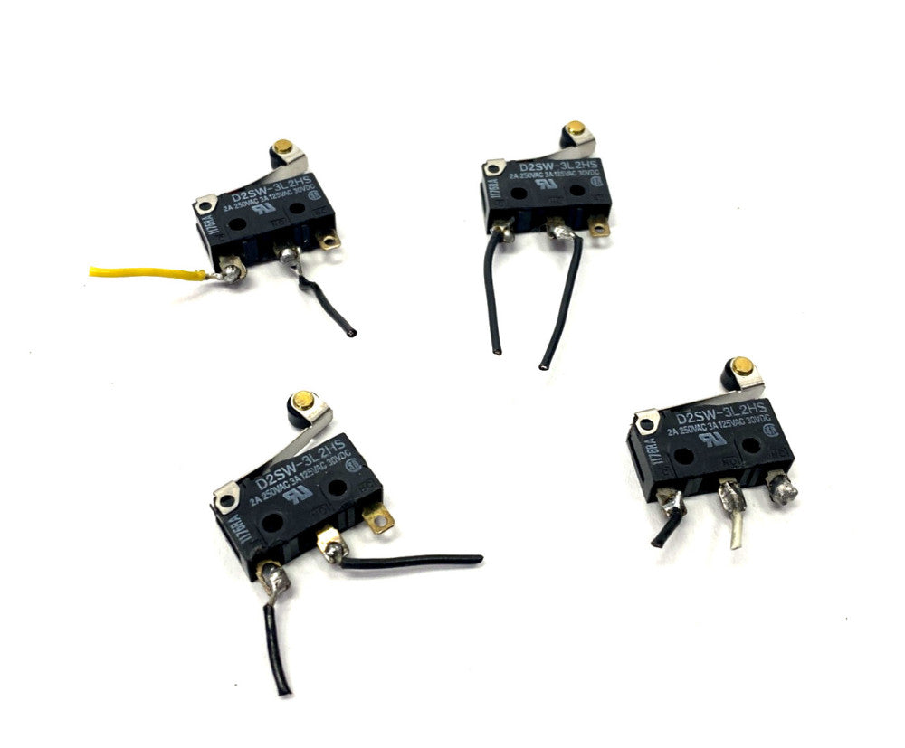 Omron D2SW-3L2HS Hinged Roller Lever Snap Action Switch SPDT LOT OF 4