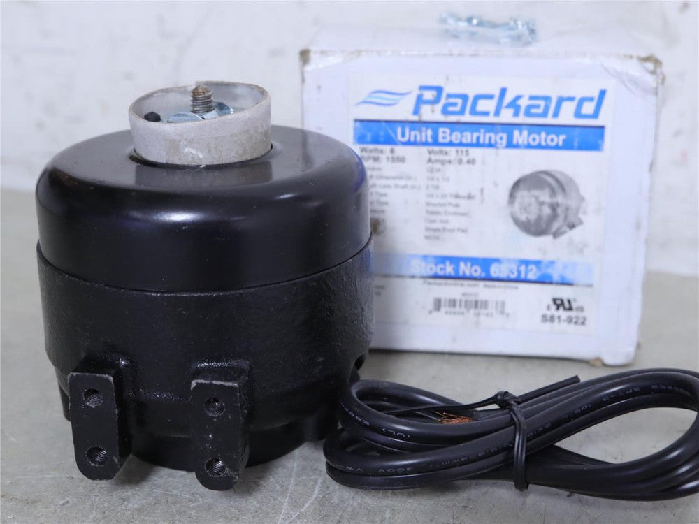 Packard 65312 Unit Bearing Motor 6W CCW 115V 1550RPM 0.40Amps