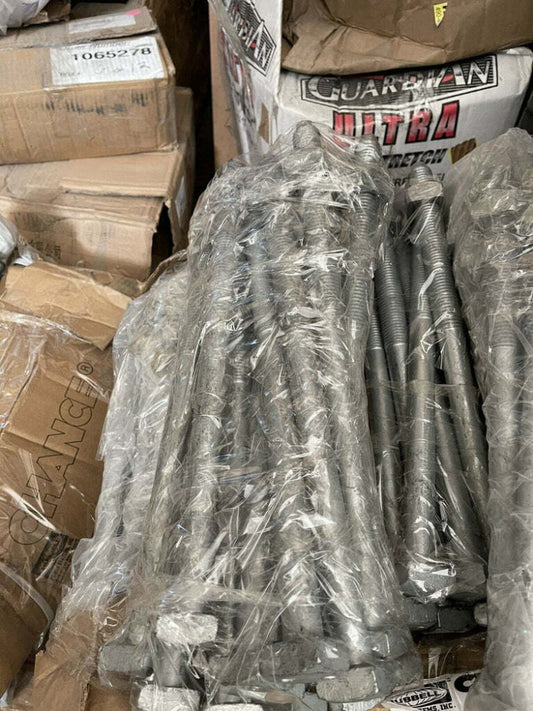 (15 PC LOT) HUBBELL C2050256 BOLT, MACHINE, SQ HEAD, 7/8in x 18in 25, 400 lbs